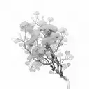 myrtle branches spin around a paintbrush tattoo design idea