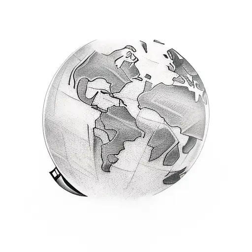 world globe  tattoo design idea