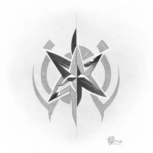 A geometric design featuring the Nebraska Cornhuskers and Dallas Cowboys colors intertwined tattoo design idea