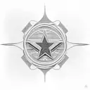 A geometric design featuring the Nebraska Cornhuskers and Dallas Cowboys colors intertwined tattoo design idea