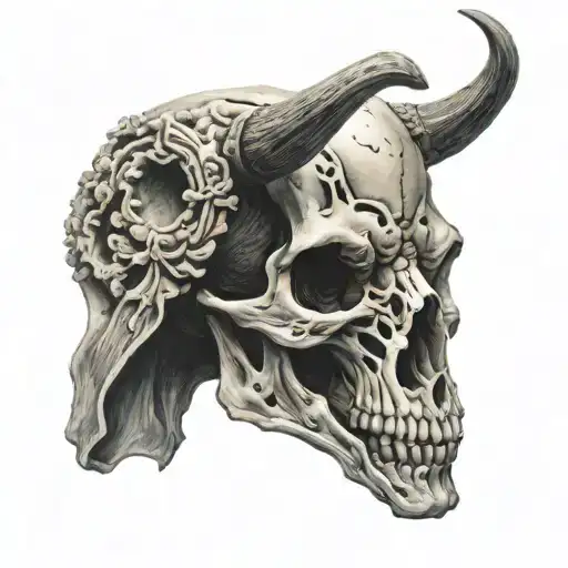 buffalo skull tattoo design idea
