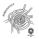A simple yet meaningful tattoo of a tree with intertwined roots, representing the deep connection and support within the Blique friends group tattoo design idea