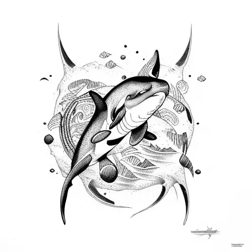orca tribal tattoo design idea
