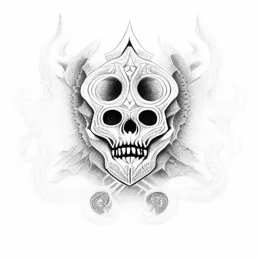 naga tribal skull tattoo design idea