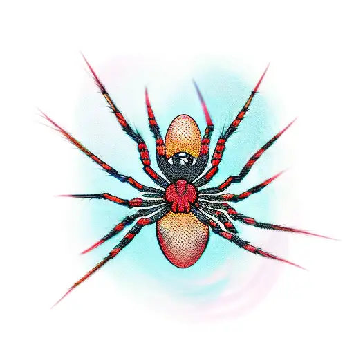 spider and hearts tattoo design idea