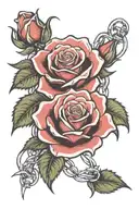 rose with barbed wire tattoo design idea