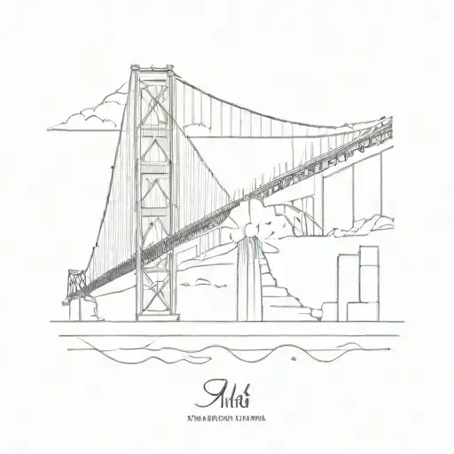 San francisco bridge spanning across tattoo design idea