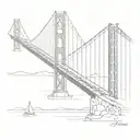 San francisco bridge spanning across tattoo design idea