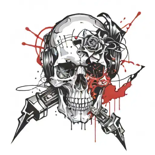 skull lost soul disipating away tattoo design idea