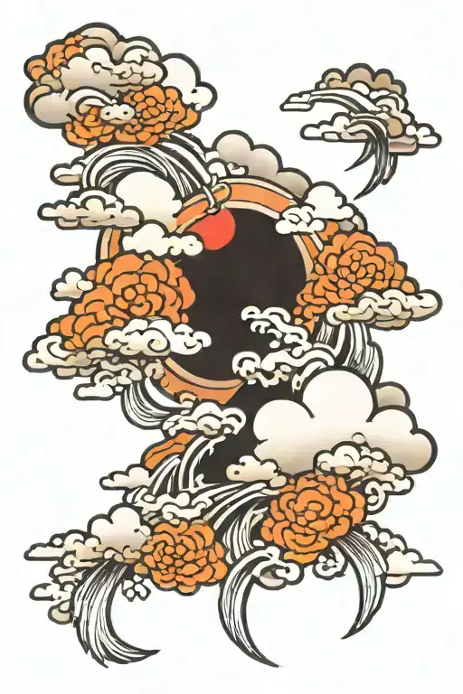 Japanese cloud artwork tattoo design idea