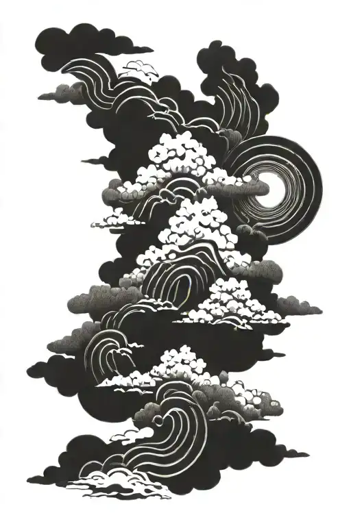 Japanese cloud  tattoo design idea