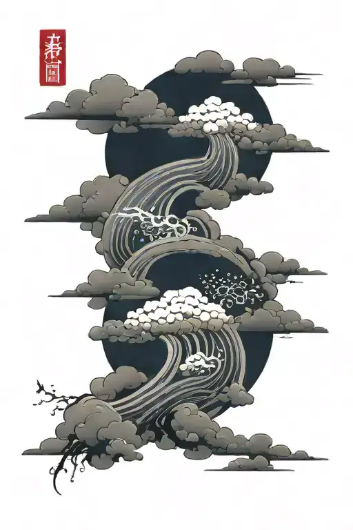 Japanese cloud  tattoo design idea