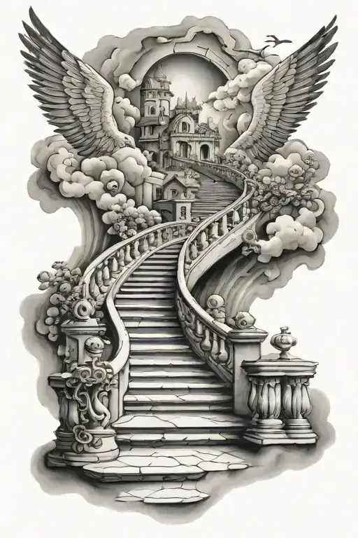 stair way to heaven tattoo design idea