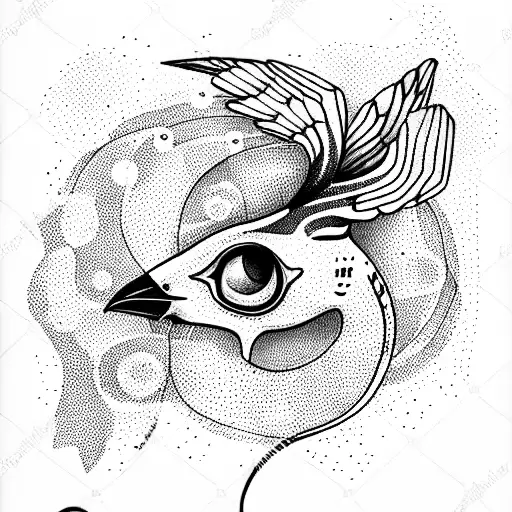 Lonely bird tattoo design idea