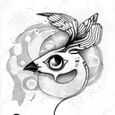 Lonely bird tattoo design idea