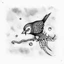 Lonely bird tattoo design idea