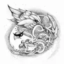 Lonely bird tattoo design idea