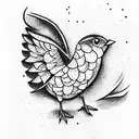 Lonely bird tattoo design idea