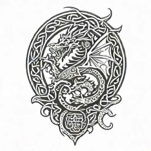 Celtic Dragon tattoo design idea