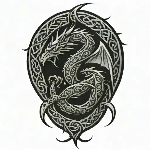 Celtic Dragon tattoo design idea