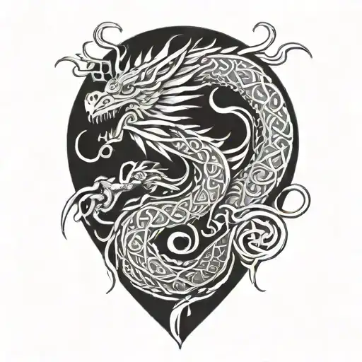 Celtic Dragon tattoo design idea