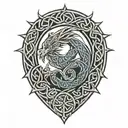 Celtic Dragon tattoo design idea