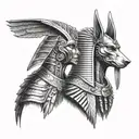 horus y anubis tattoo design idea