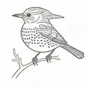 Song thrush bird tattoo design idea