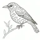 Song thrush bird tattoo design idea