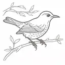 Song thrush bird tattoo design idea