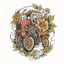 farming and flowe tattoo design idea