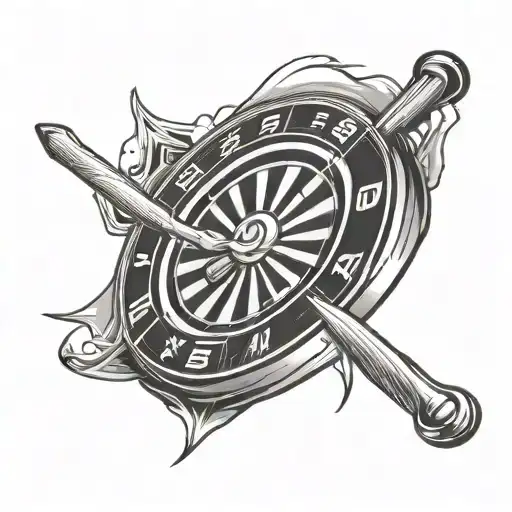 ice hockey puck, roulette wheel tattoo design idea