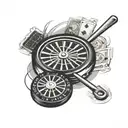 ice hockey puck, roulette wheel tattoo design idea