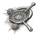 ice hockey puck, roulette wheel tattoo design idea