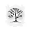 Money tree growing out of a candlestick chart tattoo design idea