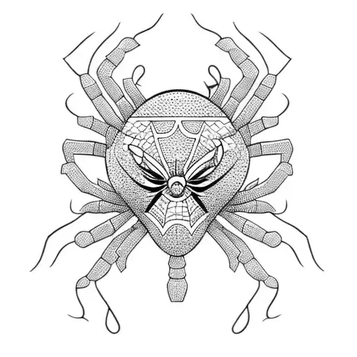 Spider with Oni mask tattoo design idea