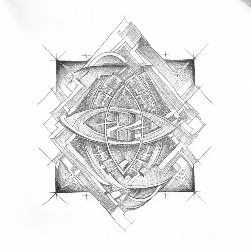 fibonacci sequence with cross in the middle  tattoo design idea