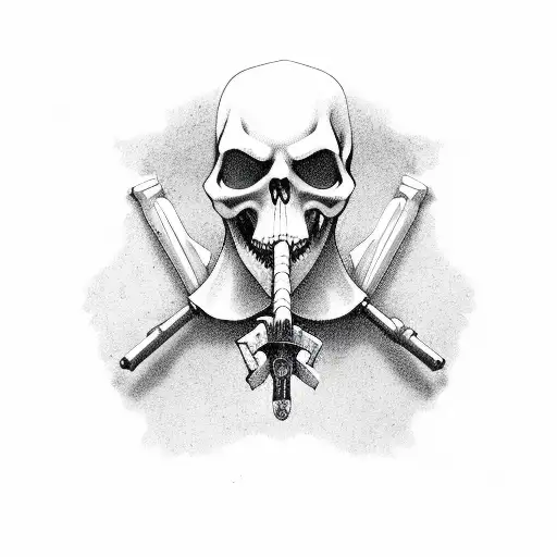 Grim Reaper with focus on the weapon tattoo design idea