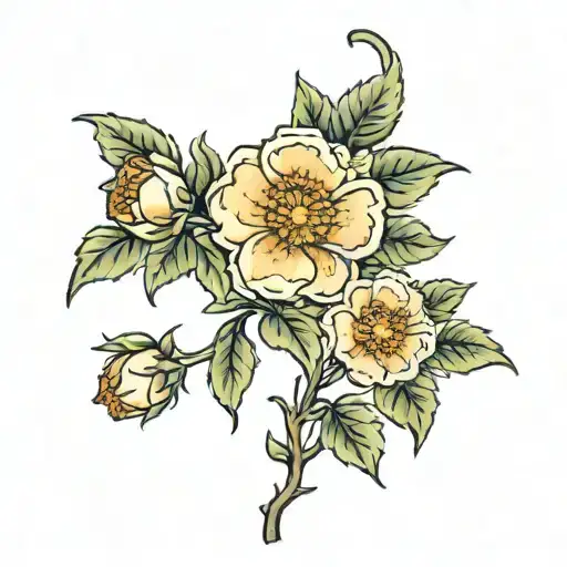 Cherokee roses tattoo design idea
