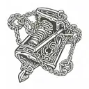 trap with chain tattoo design idea