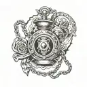 trap with chain tattoo design idea