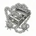 trap with chain tattoo design idea