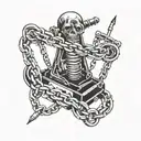 trap with chain tattoo design idea