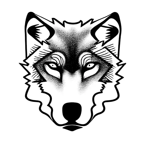 dangerous wolf  tattoo design idea
