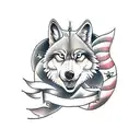 dangerous wolf  tattoo design idea