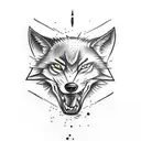 dangerous wolf  tattoo design idea