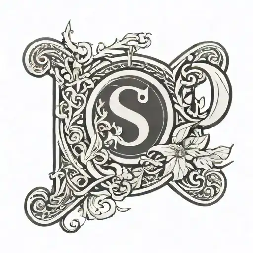 create a tattoo image with the letter S, the number 0609, showing love and travel, long distance relationship, eternity tattoo design idea