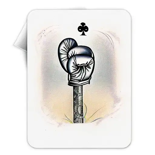 boxing gloves, Africa violets, canasta playing cards and fishing  tattoo design idea