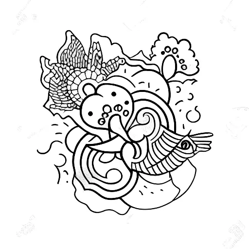 Tattoo idea including the following: boxing, Africa violets, canasta playing cards and fishing  tattoo design idea