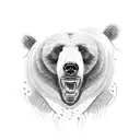 bear with scars on eye and mouth tattoo design idea